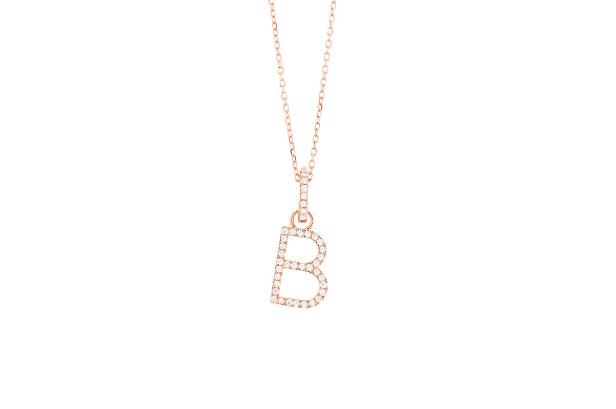 Letter B Pendant in Yellow Gold