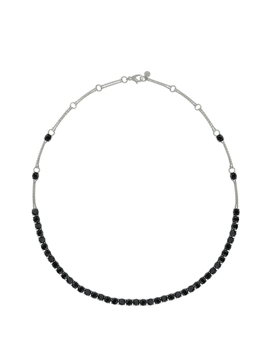 Black Diamond Tennis Necklace