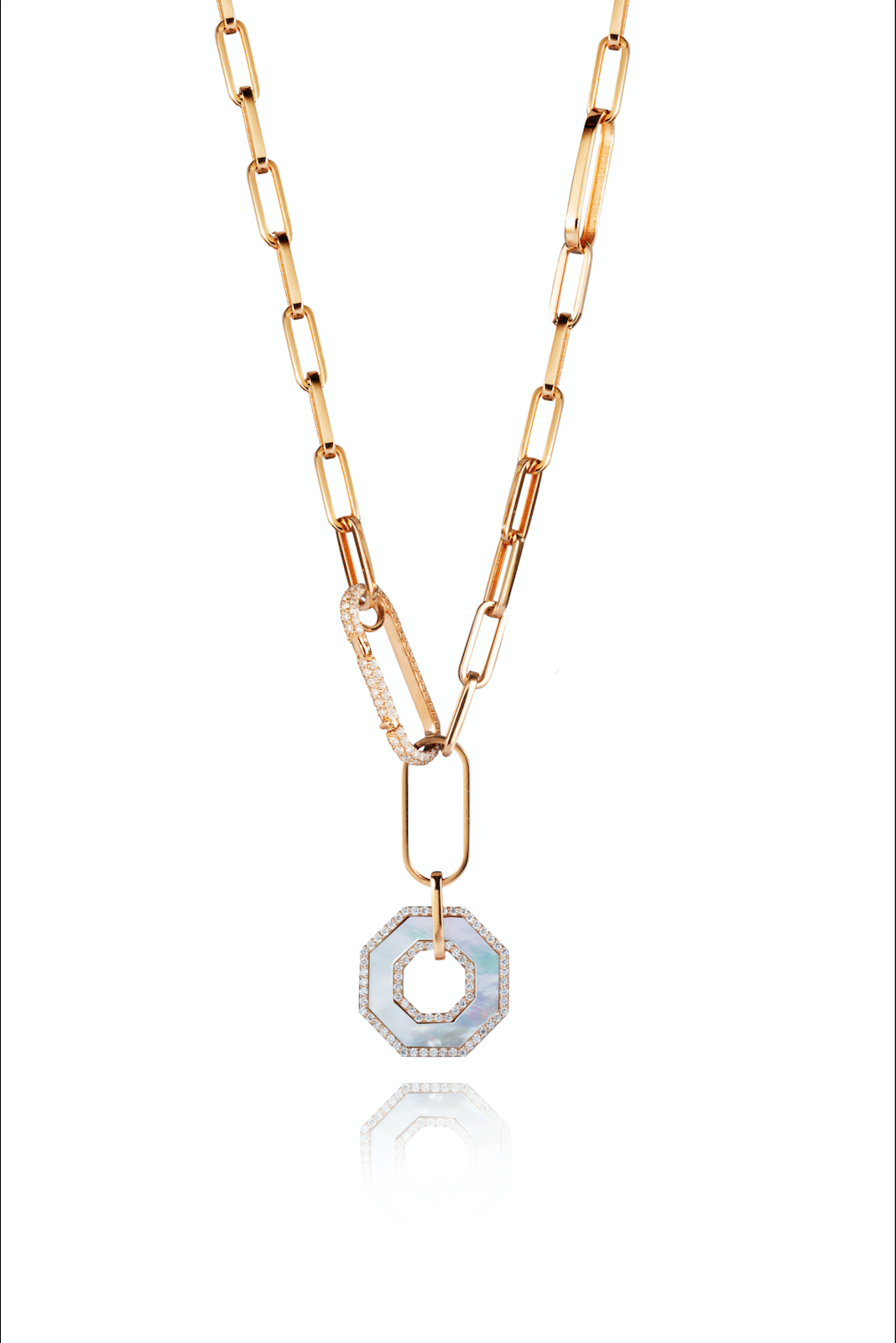 Gold and diamond chain necklace