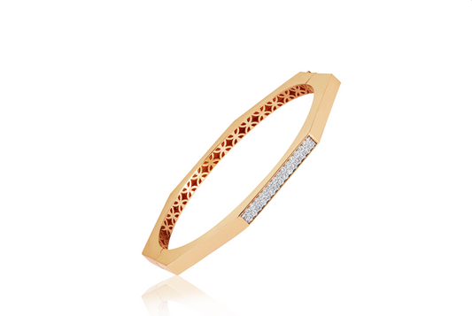 Gold and diamond bangle