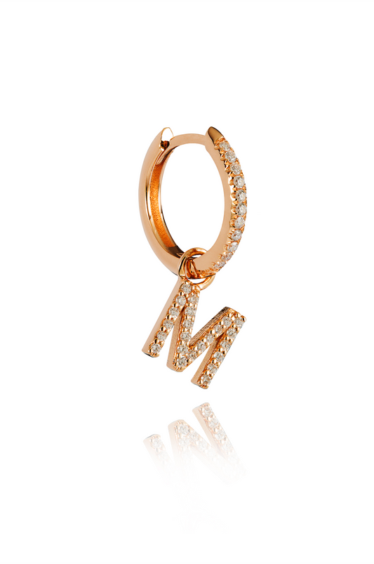 Single Letter M Earring