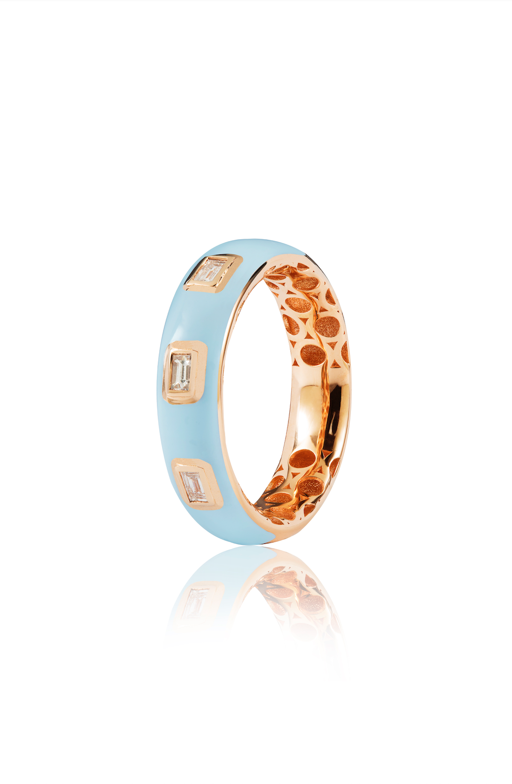 Diamond and Blue Enamel Ring