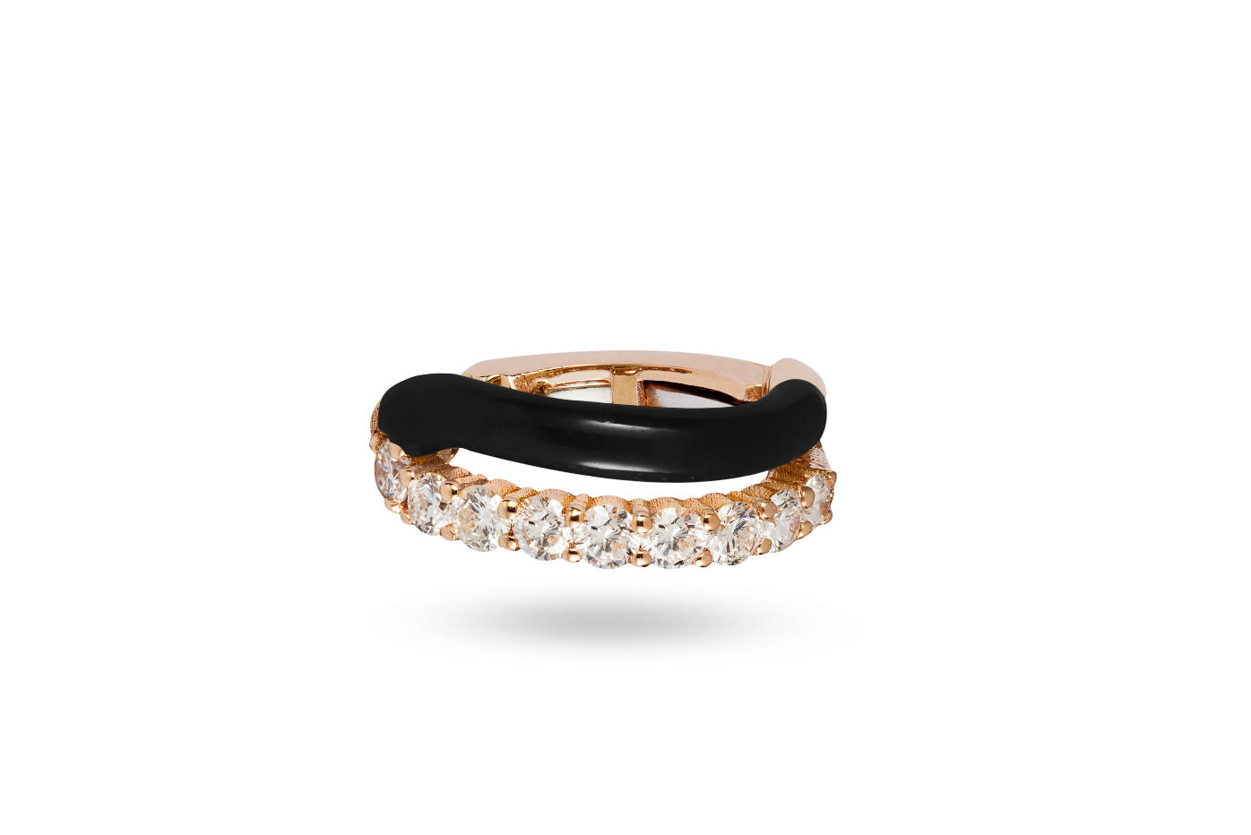 Diamond and Black Enamel Ring