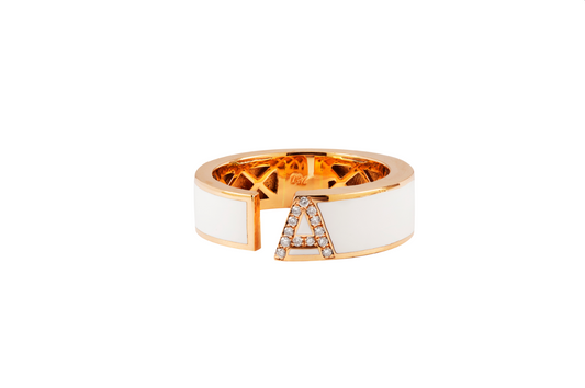 Diamond Letter A Ring