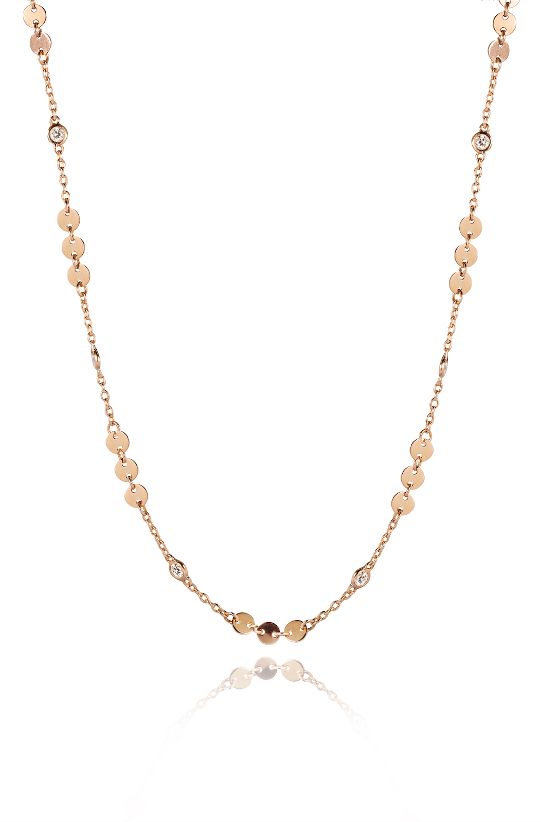 Gold and Diamond Circle Necklace