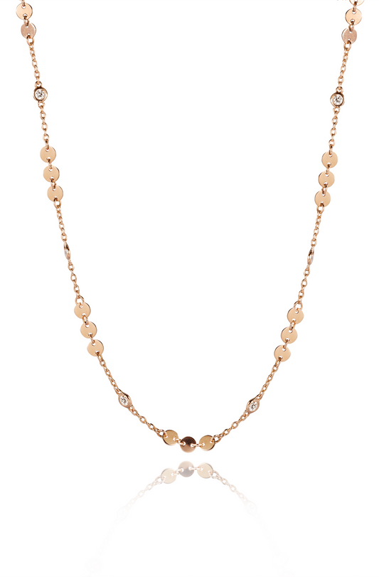 Gold and Diamond Circle Necklace