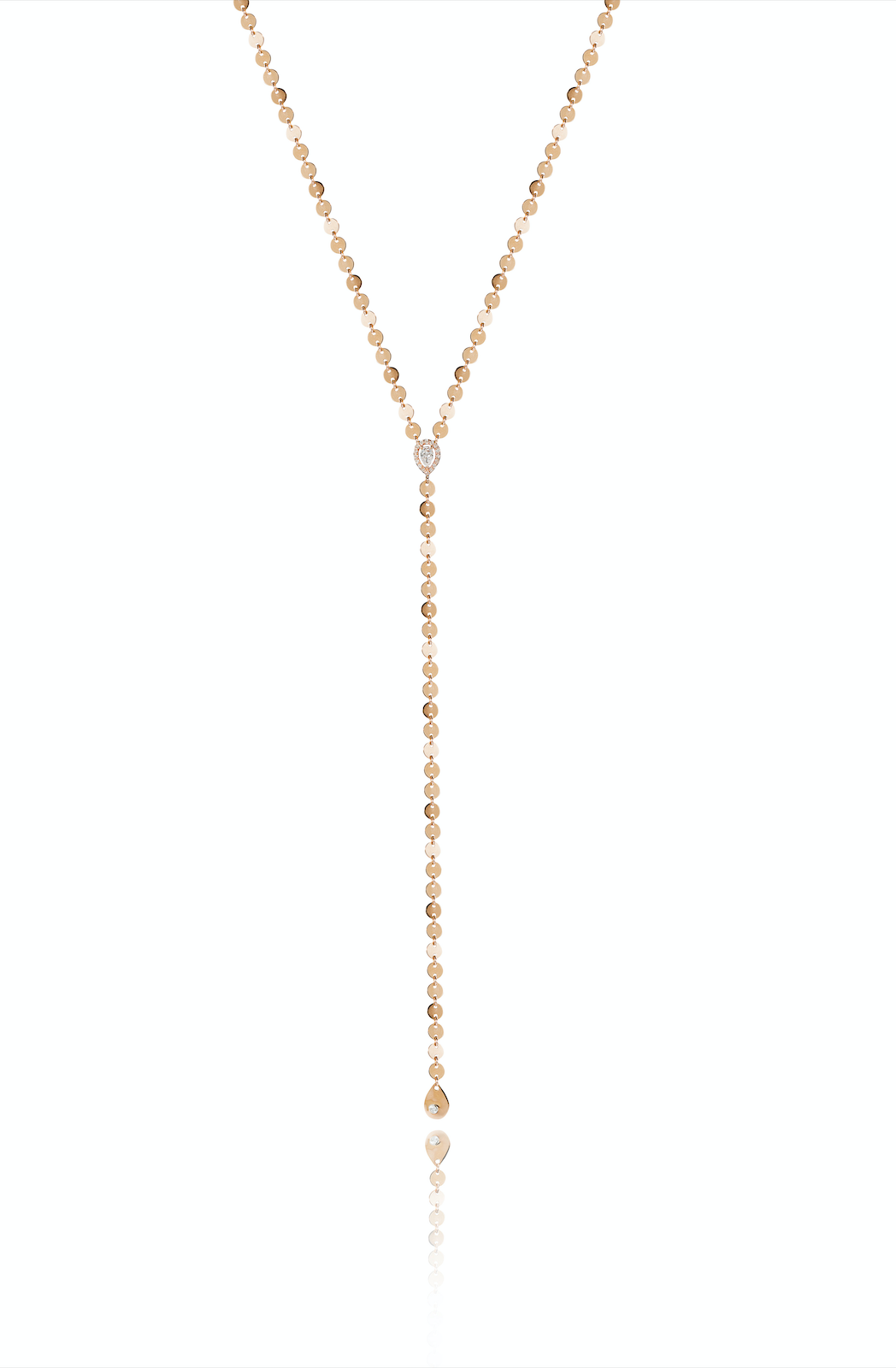 Long Gold and Diamond Y Necklace