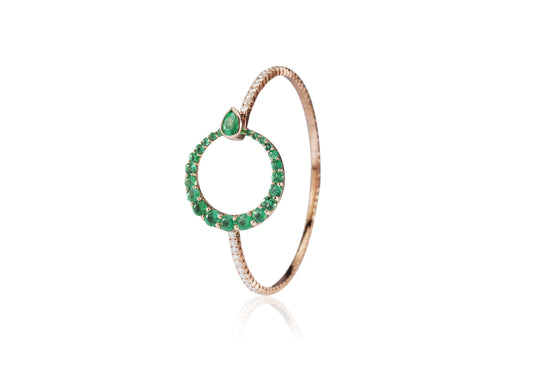 Diamond and Emerald Bangle