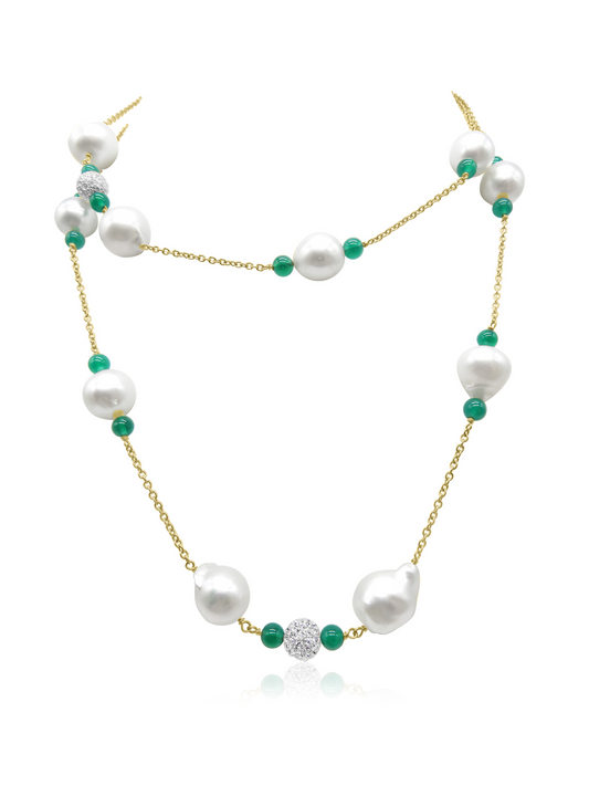 Asymmetrical Pearl Beaded Necklace