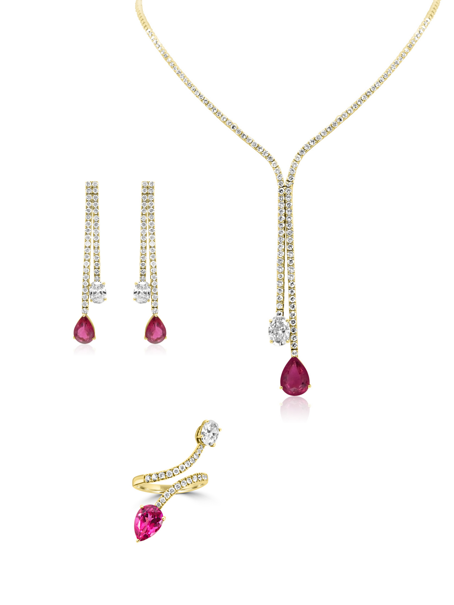 Rubellite and Diamond Earrings