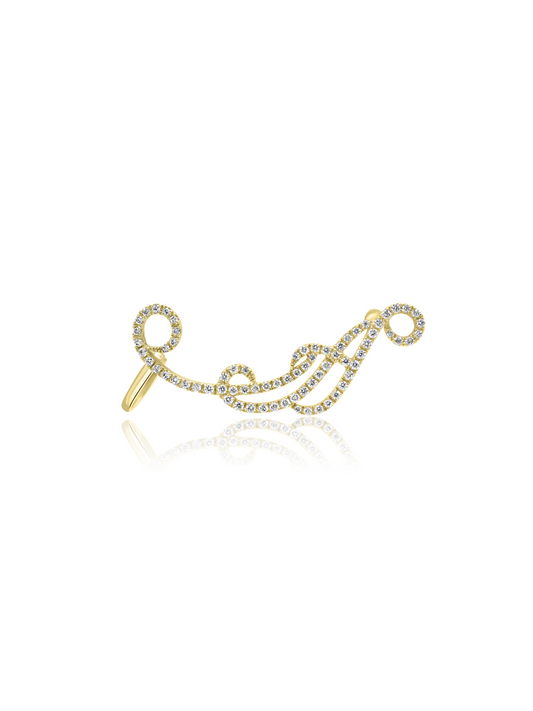 Gold and Diamond Ear Cuff
