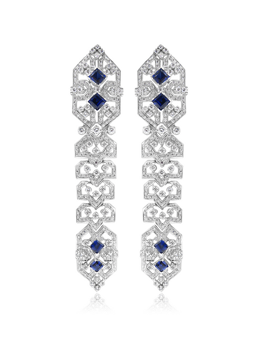 Sapphire & Diamond Drop Earrings