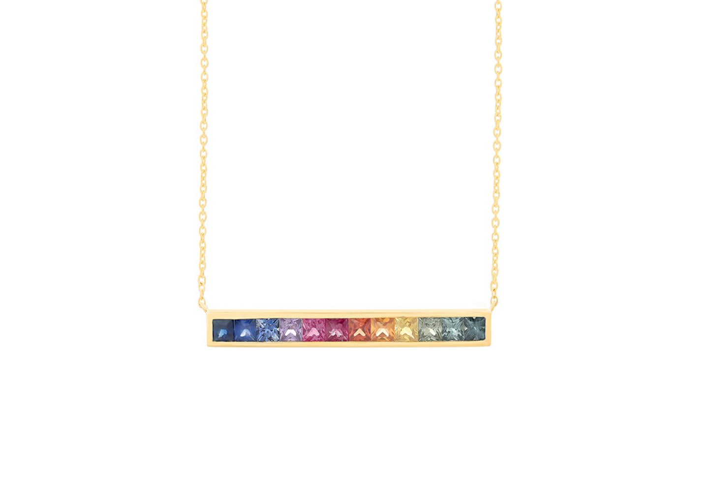 Colourful Sapphire Line Pendant