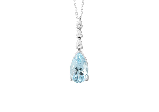 Aquamarine and Diamond Necklace