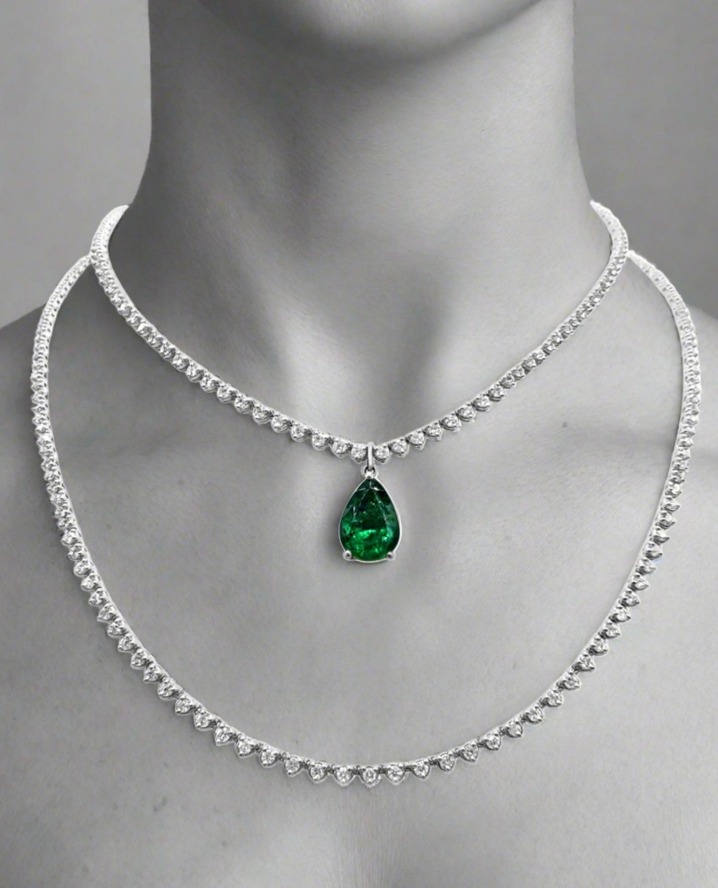 Emerald and Diamond Necklace