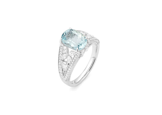 Aquamarine and Diamond Ring