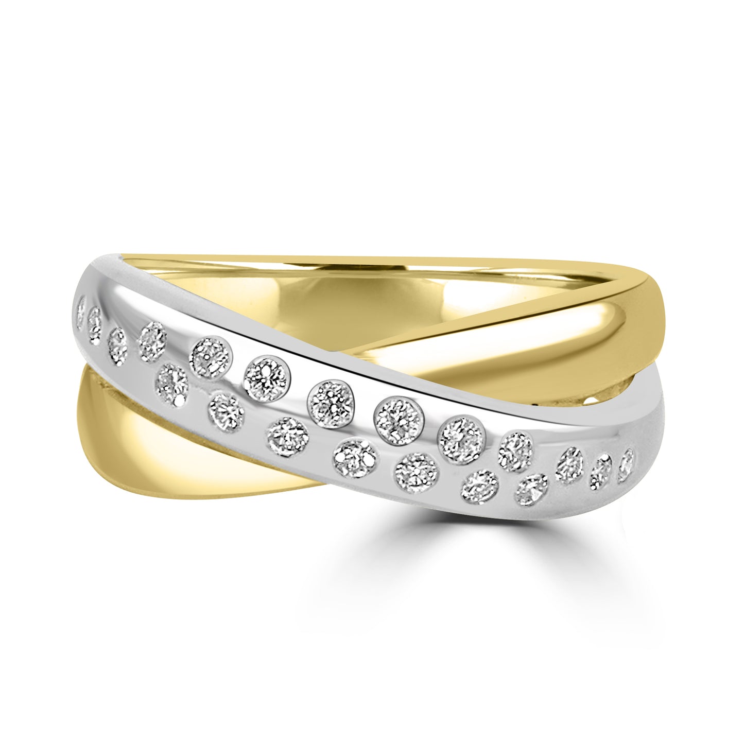 Double Gold Band with Diamonds