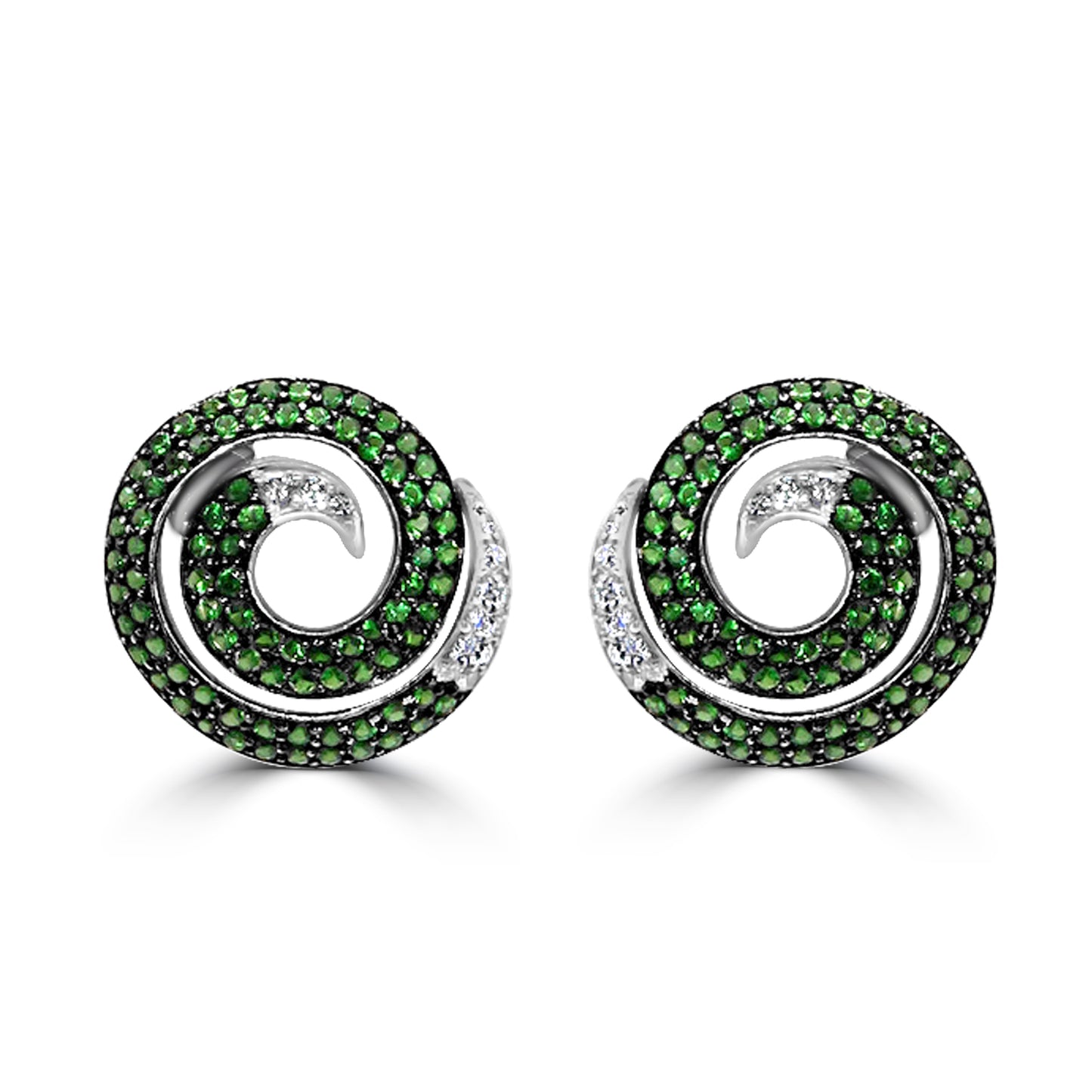 Tsavorite and Diamond Earrings