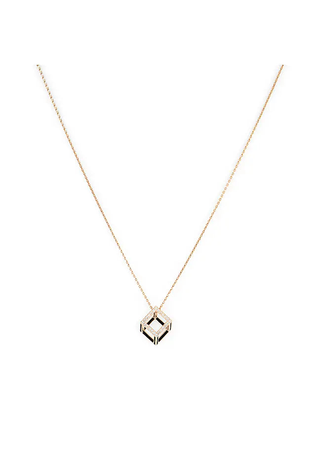 Rose gold cube mirage necklace