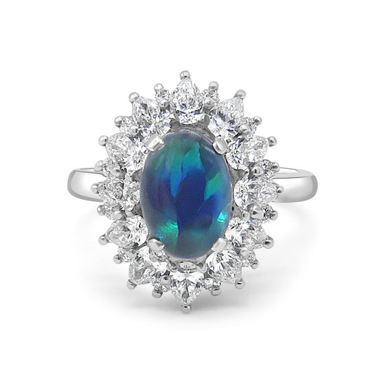 Australian Black Opal Ring