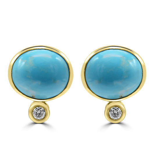 Gold Turquoise Earrings