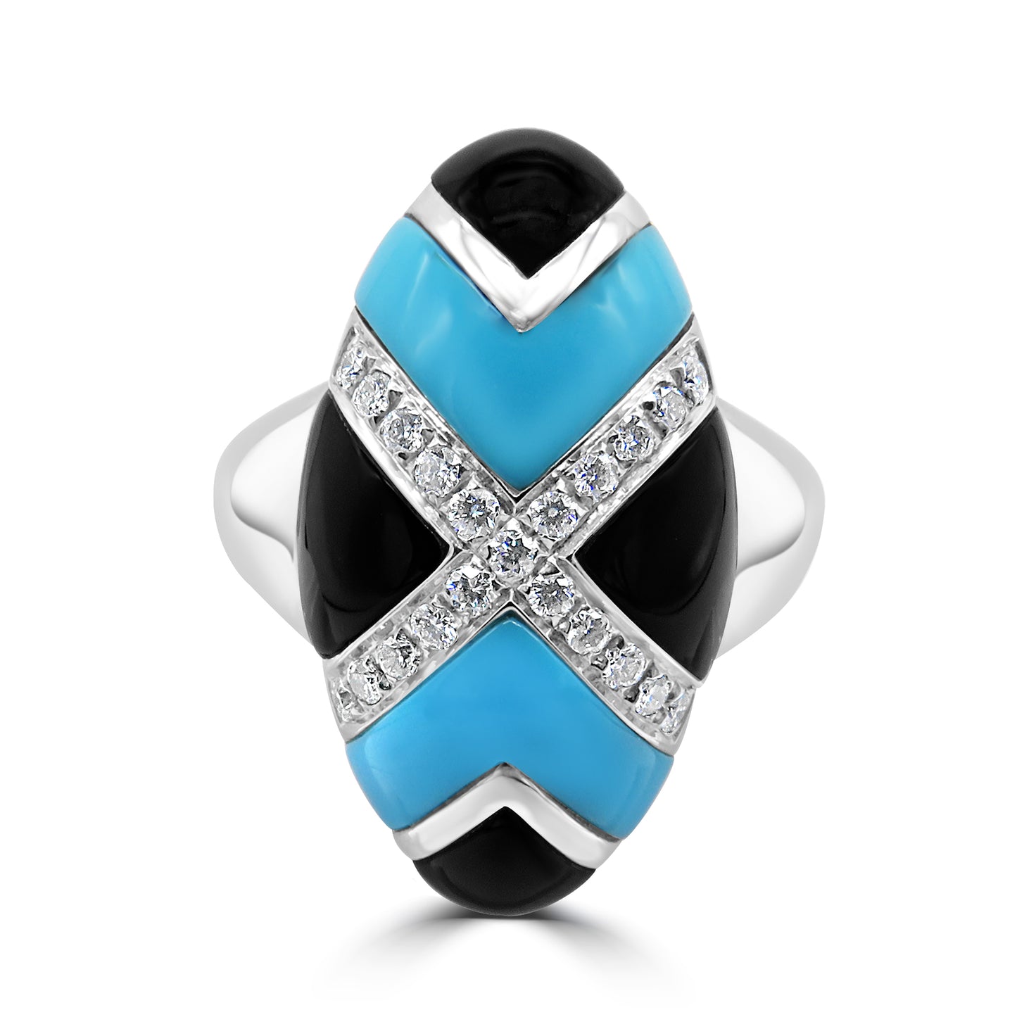 Turquoise and Onyx Ring