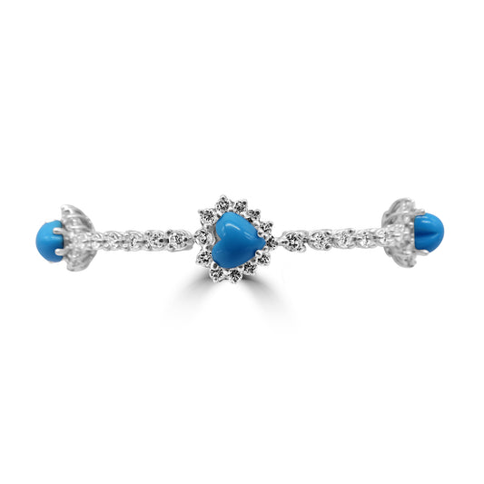 Diamond and Turquoise Bracelet