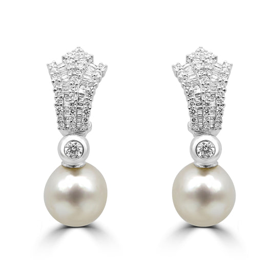 Diamond and Pearl detachable Earrings