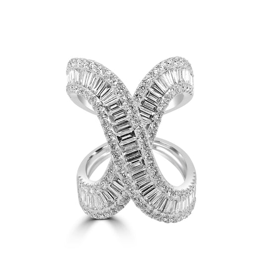 Gold and Baguette Diamond Ring