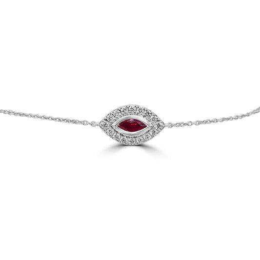 Gold Ruby and Diamond Bracelet