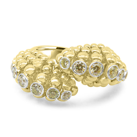 Gold and Diamond Bubble Ring