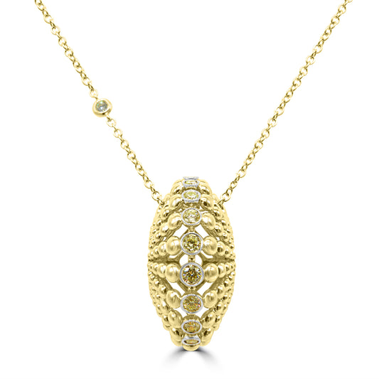 Long Gold and Diamond Bubble Necklace