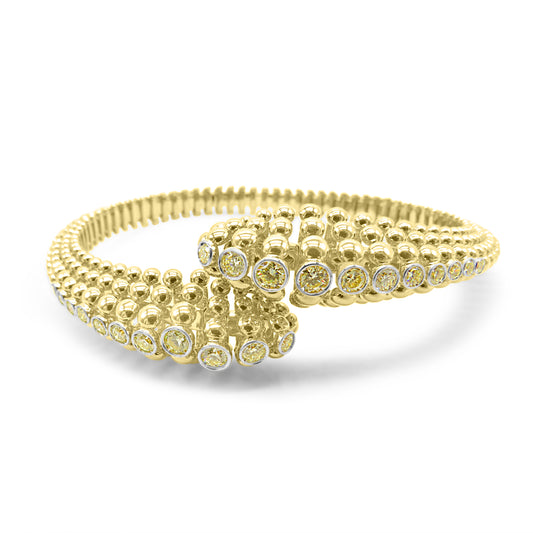 Gold and Diamond Double Bangle from Bubble Series