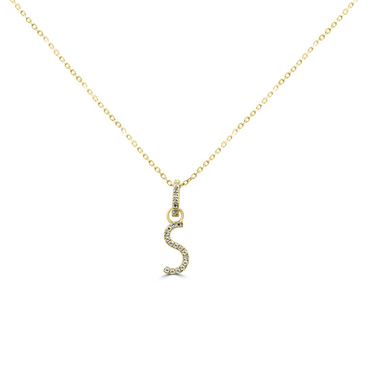 Gold and Diamond S Necklace